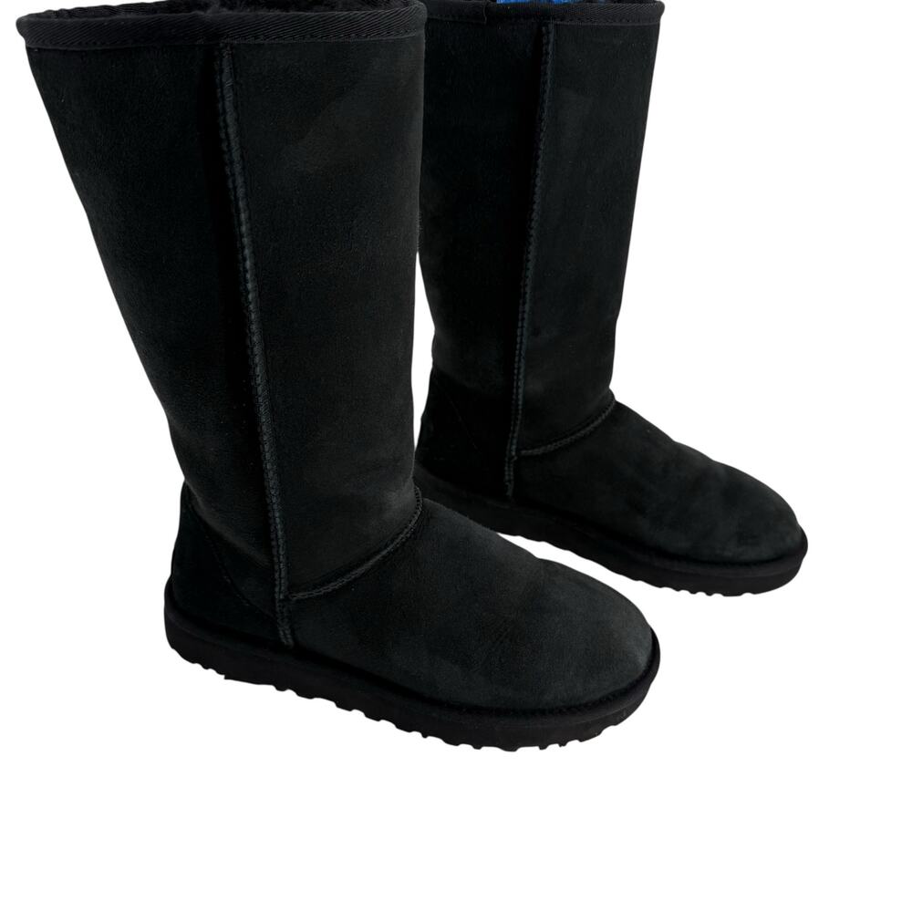 UGG Black Classic Tall II Suede Water Repellent Boots Womens 7